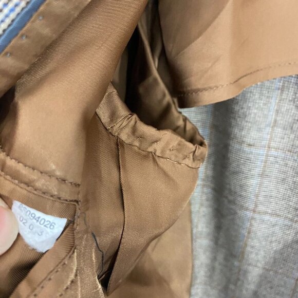 Brooks Brothers 1818 Fitzgerald 100% Wool Suit Jacket Size 44R Brown Blue Plaid - Picture 15 of 16